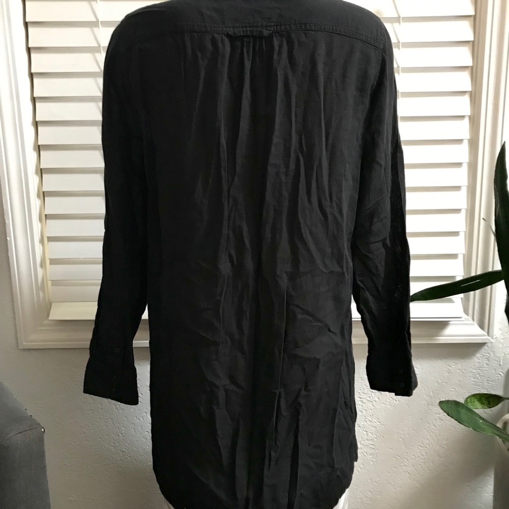 Joie Black Button Down Tunic Small - image 4